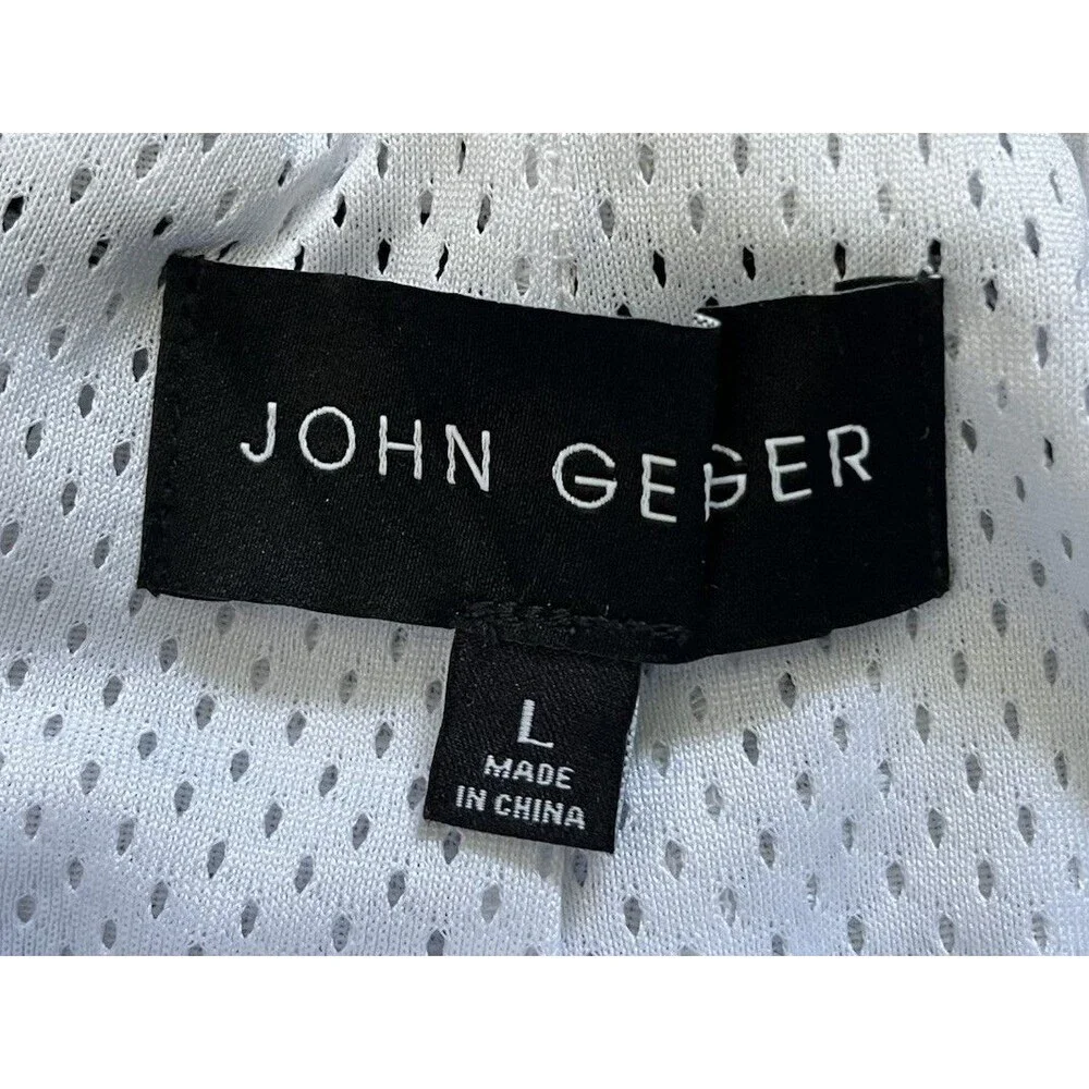 John Geiger Basketball Shorts JG Embroidered Logo Mesh Zip Pockets Mens Sz L